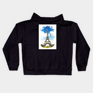 Eiffel Tower, Paris - Watercolor Artwork Kids Hoodie